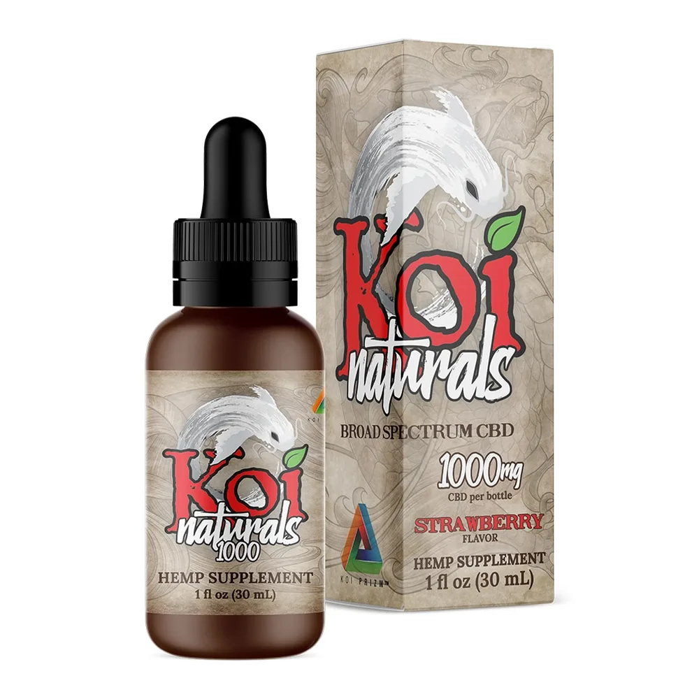 Koi CBD, CBD Oil Tincture, Broad Spectrum, Strawberry, 1fl oz, 1000mg CBD