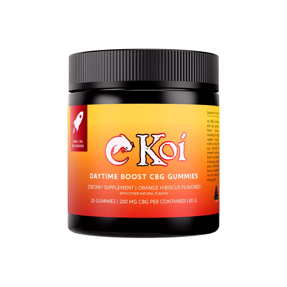 Koi CBD, Daytime Boost CBG Gummies, Orange Hibiscus, Broad Spectrum THC-Free, 20ct, 200mg CBG