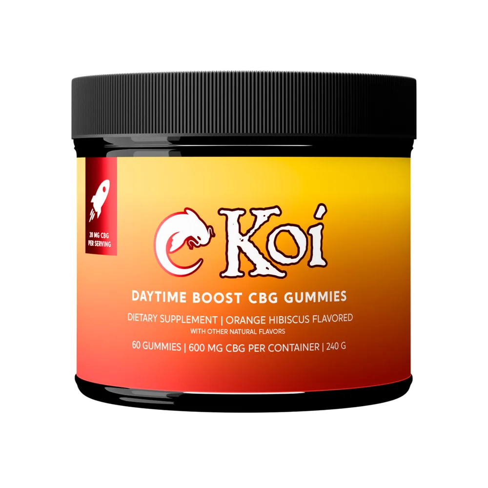 Koi CBD, Daytime Boost CBG Gummies, Orange Hibiscus,  Broad Spectrum THC-Free, 60ct, 600mg CBG