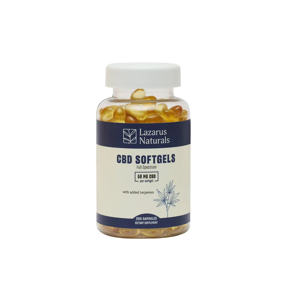 Lazarus Naturals, 50mg Full Spectrum CBD Softgels, 200ct, 10000mg CBD