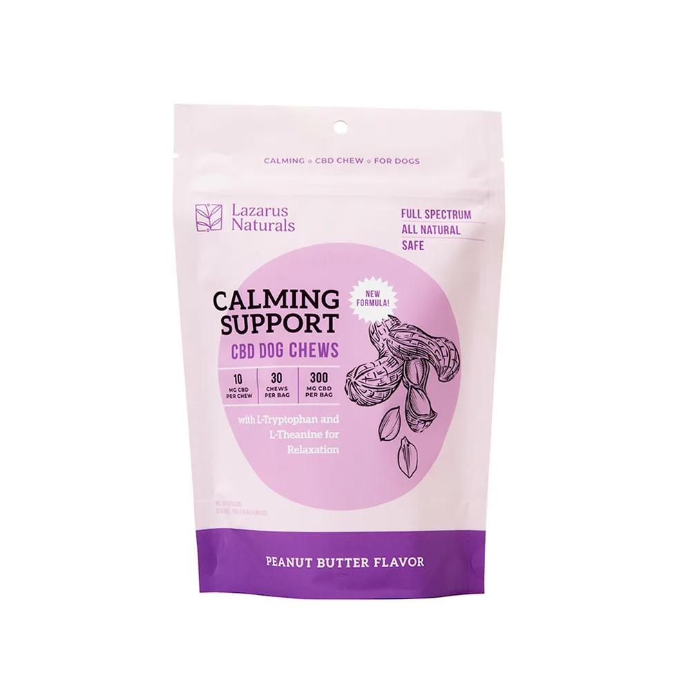 Lazarus Naturals, Calming Support CBD Dog Chews, Full Spectrum, 30ct, 300mg CBD