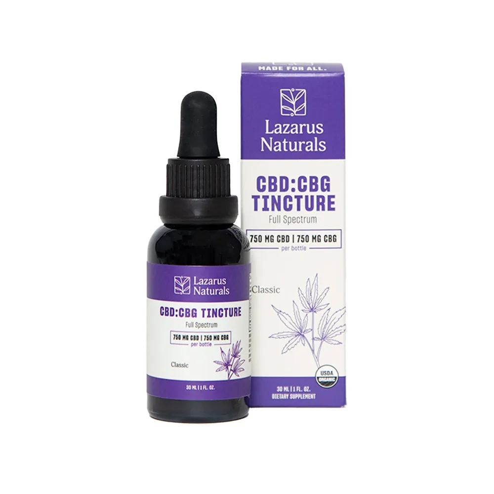 Lazarus Naturals, CBG:CBD Tincture, Full Spectrum, 1fl oz, 750mg CBG + 750mg CBD