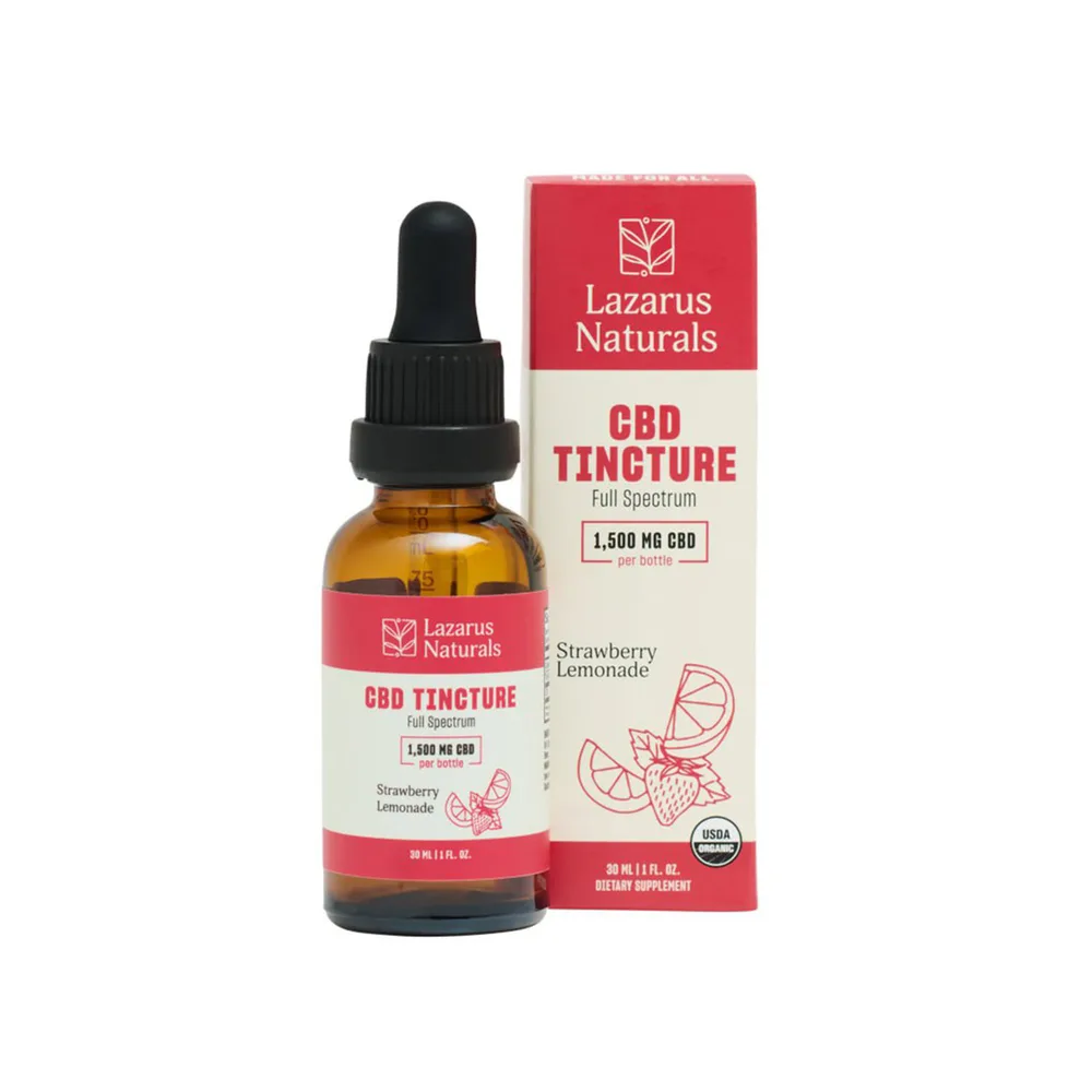 Lazarus Naturals, CBD Tincture, Strawberry Lemonade, Full Spectrum, 1fl oz, 1500mg CBD