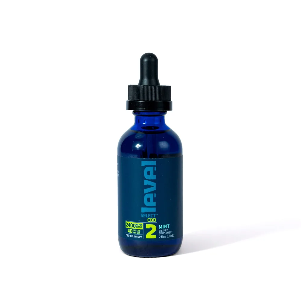 Level Select CBD, LVL 2 Daily CBD Drops, Mint, Broad Spectrum THC-Free, 2fl oz, 2400mg CBD