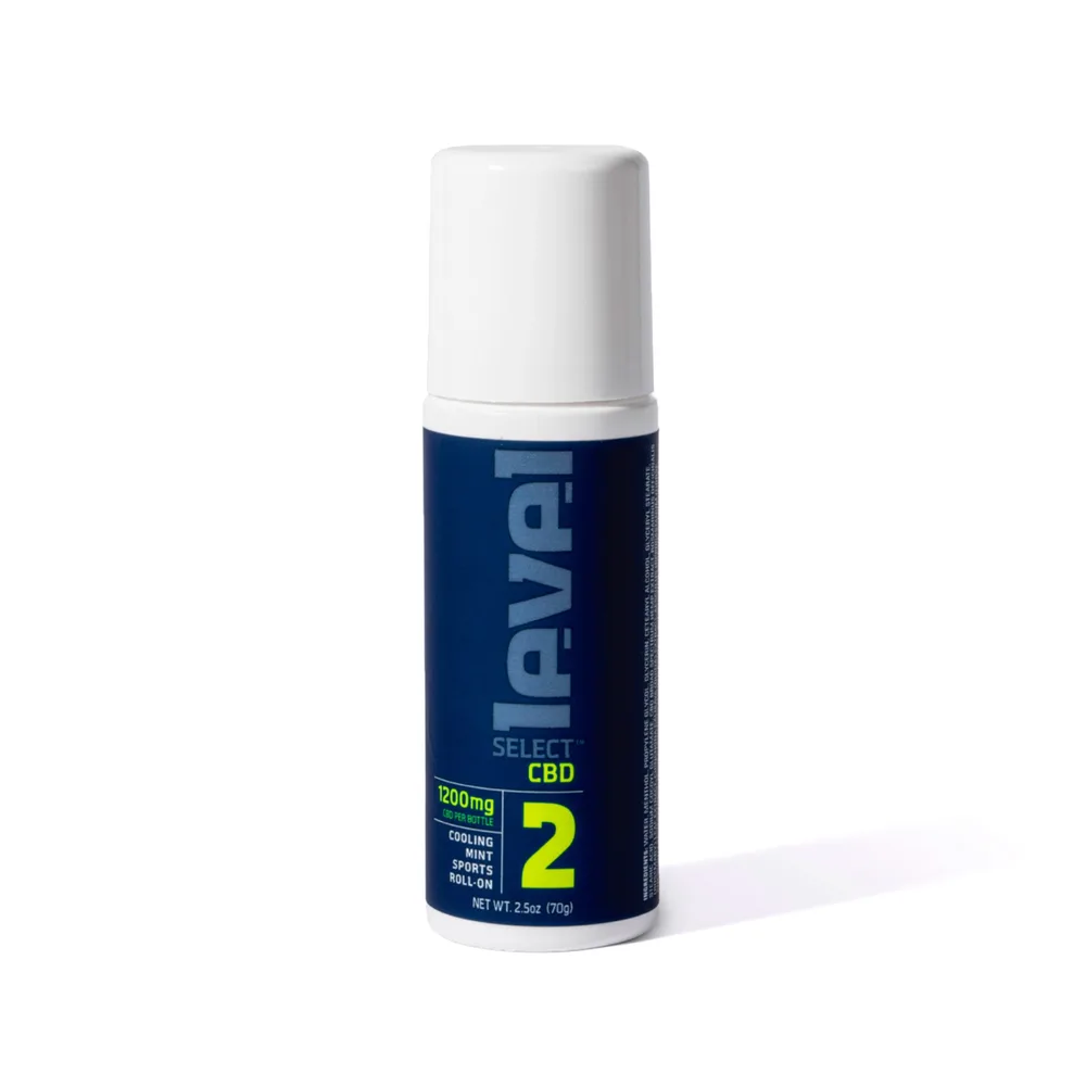 Level Select CBD, LVL 2 Sport CBD Roll, Cooling Mint, Broad Spectrum THC-Free, 2.5oz, 1200mg CBD