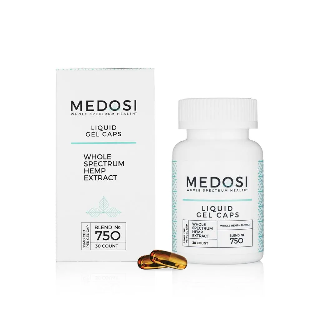 Medosi, CBD Liquid Gel Caps, Full Spectrum, 30ct, 750mg CBD