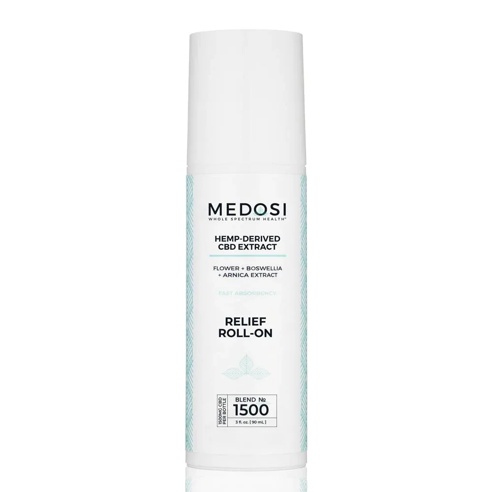 Medosi, CBD Relief Roll-On Gel, THC-Free, 3fl oz, 1500mg CBD