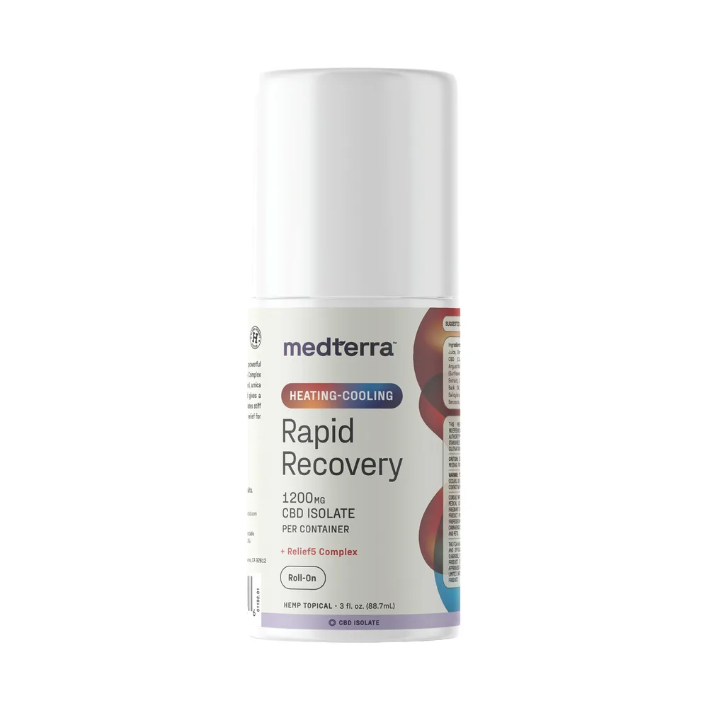 Medterra, Heating-Cooling Rapid Recovery CBD Roll On, Isolate THC-Free, 3fl oz, 1200mg CBD