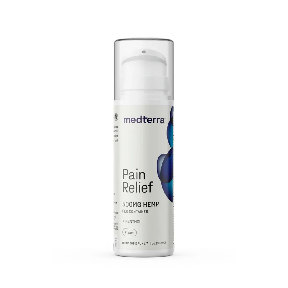 Medterra, Pain Relief CBD Cream, Isolate THC-Free, 1.7fl oz, 500mg CBD