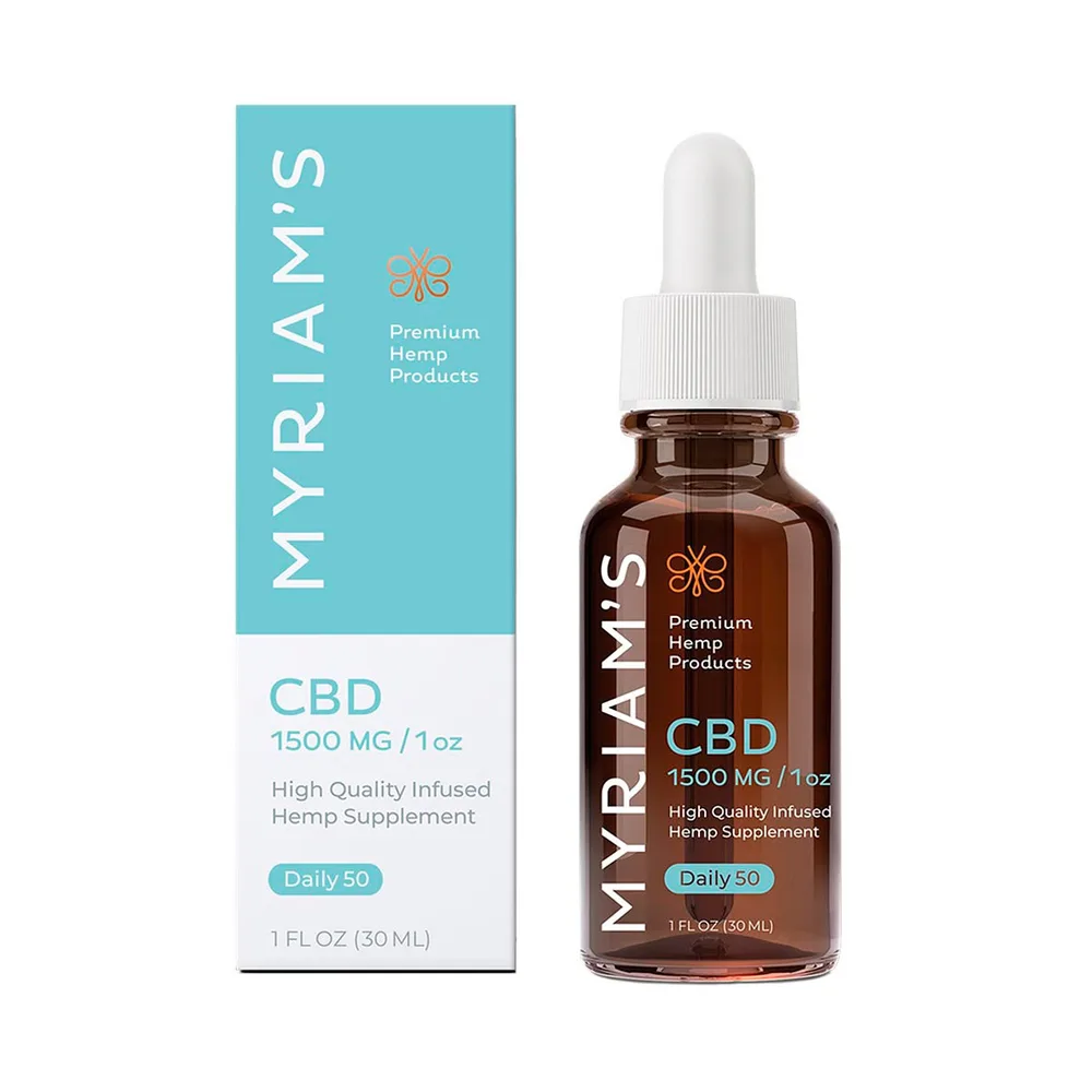 Myriam's Hemp, CBD Oil Daily 50, Full Spectrum, Olive, 1fl oz, 1500mg CBD