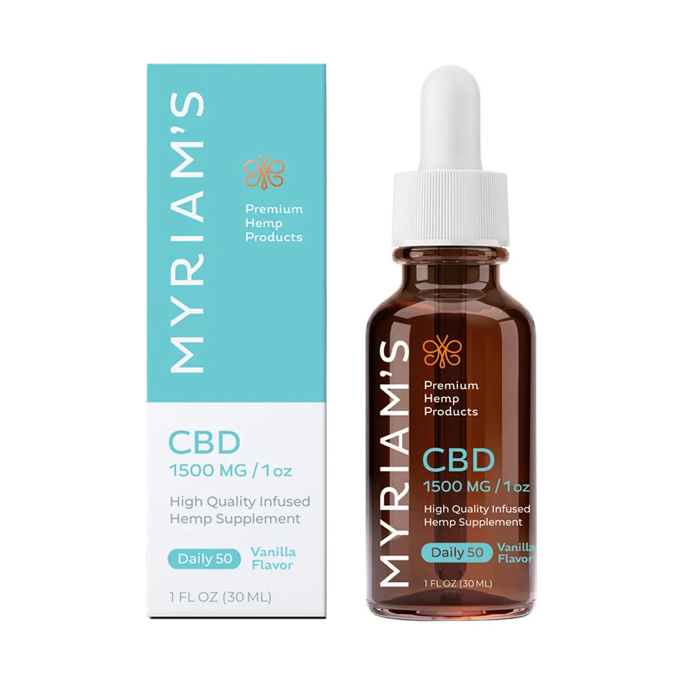 Myriam's Hemp, CBD Oil Daily 50, Full Spectrum, Sweet Vanilla, 1fl oz, 1500mg CBD