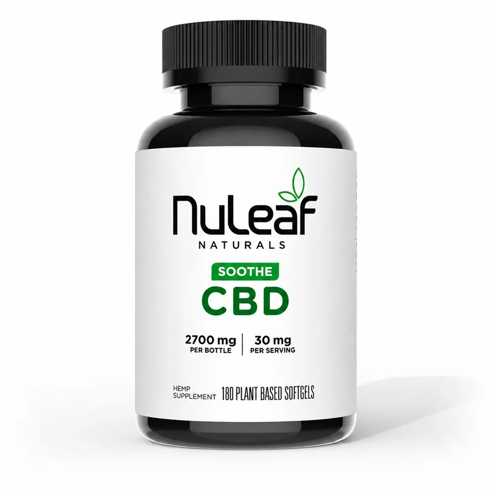 NuLeaf Naturals, CBD Softgels, Full Spectrum, 180ct, 2700mg CBD