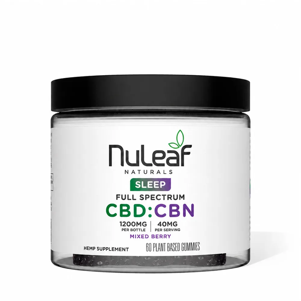 NuLeaf Naturals, CBD:CBN 3:1 Gummies, Mixed Berry, Full Spectrum, 60ct, 900mg CBD + 300mg CBN