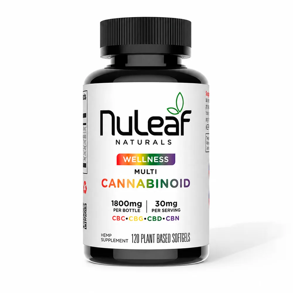 NuLeaf Naturals, Multicannabinoid Softgels CBD+CBC+CBG+CBN, Full Spectrum, 120ct, 1800mg Multi