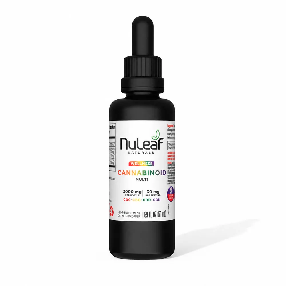 NuLeaf Naturals, Multicannabinoid Oil CBD+CBC+CBG+CBN, Full Spectrum, 1.69fl oz, 3000mg Multi