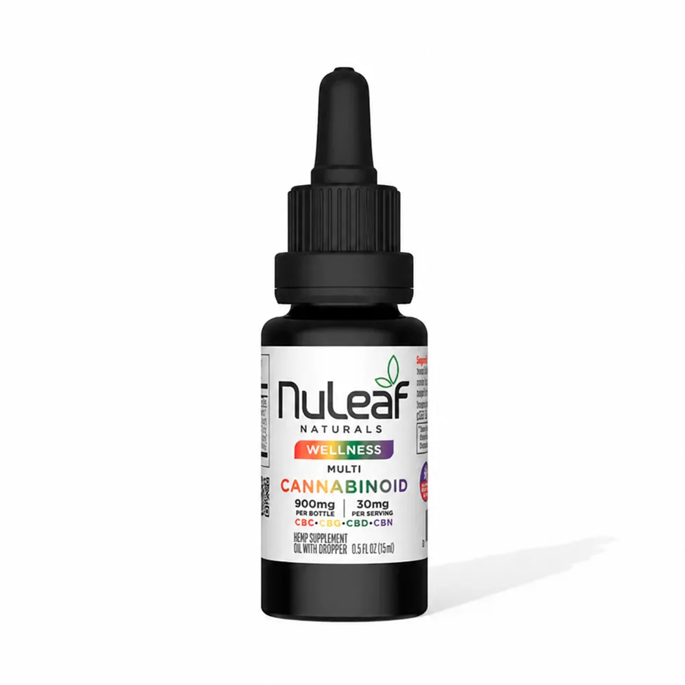 NuLeaf Naturals, Multicannabinoid Oil CBD+CBC+CBG+CBN, Full Spectrum, .5fl oz, 900mg Multi