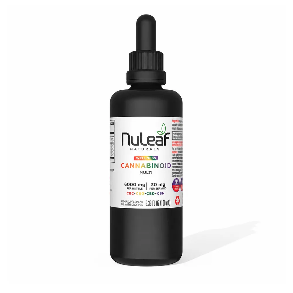NuLeaf Naturals, Multicannabinoid Oil CBD+CBC+CBG+CBN, Full Spectrum, 3.38fl oz, 6000mg Multi