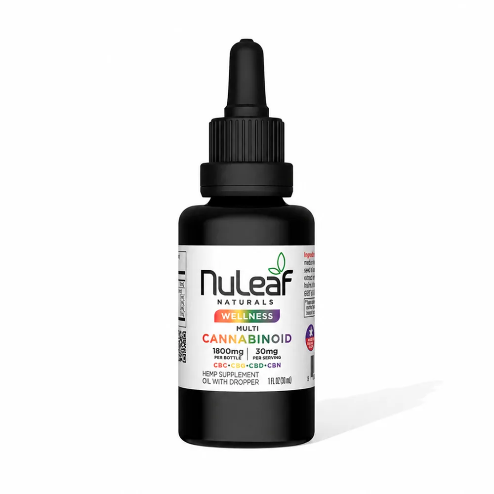 NuLeaf Naturals, Multicannabinoid Oil CBD+CBC+CBG+CBN, Full Spectrum, 1fl oz, 1800mg Multi