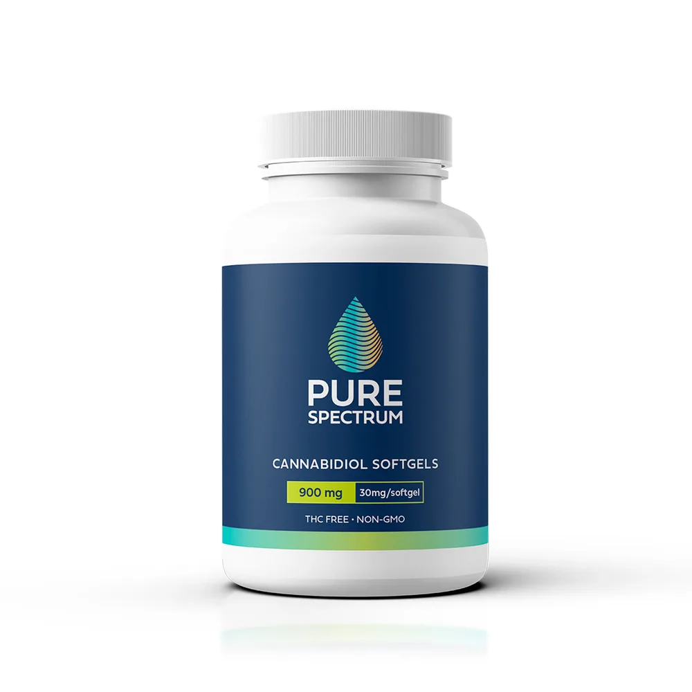 Pure Spectrum, Cannabidiol Softgels, Isolate THC-Free, 30ct, 900mg CBD