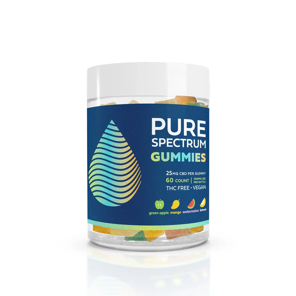 Pure Spectrum, CBD Gummies, Broad Spectrum THC-Free, 60ct, 1500mg CBD