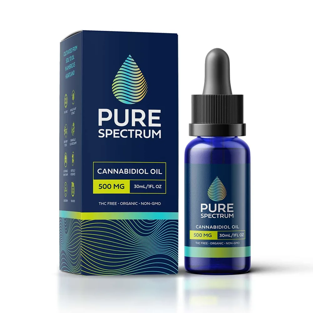 Pure Spectrum, Cannabidiol Oil, Natural Flavor, Broad Spectrum THC-Free, 1fl oz, 500mg CBD