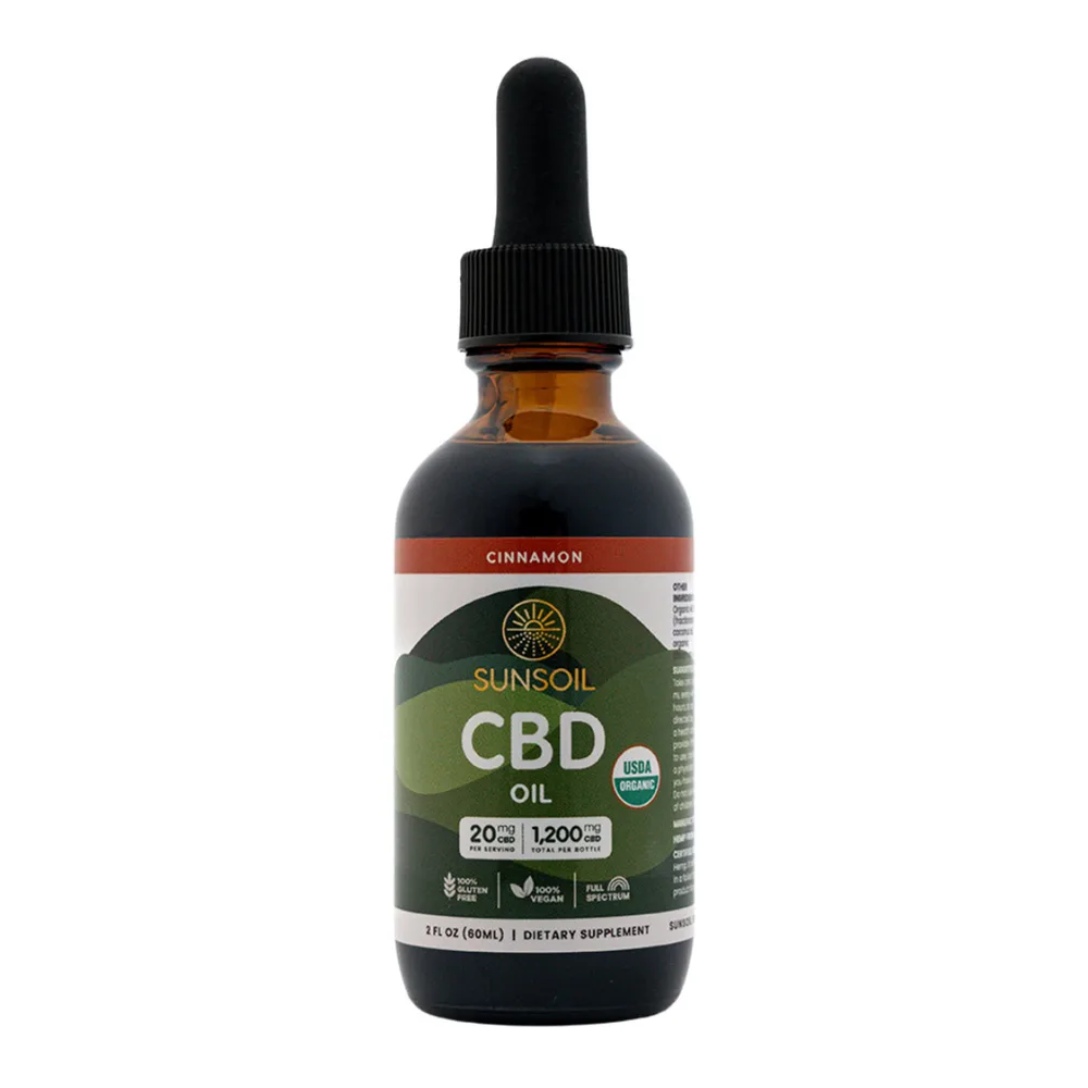 Sunsoil, CBD Oil, Cinnamon, Full Spectrum, 2fl oz, 1200mg CBD