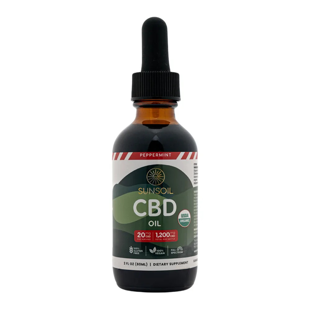 Sunsoil, CBD Oil, Peppermint, Full Spectrum, 2fl oz, 1200mg CBD