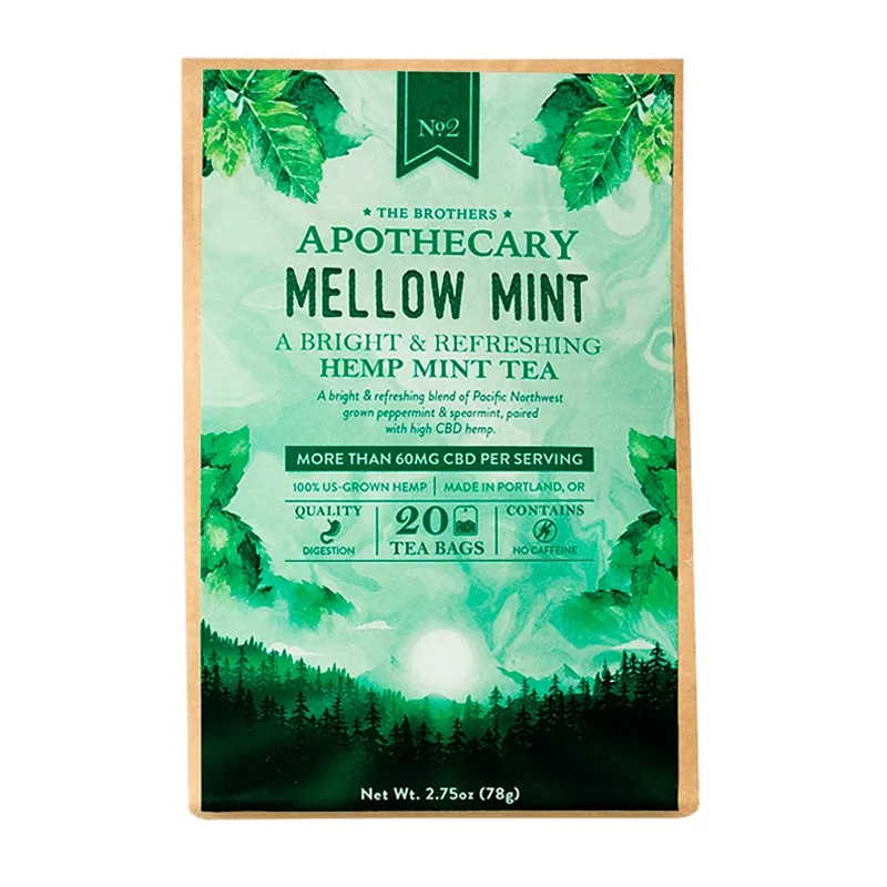 The Brothers Apothecary, Mellow Mint CBD Tea, Full Spectrum, 20ct, 1000mg CBD