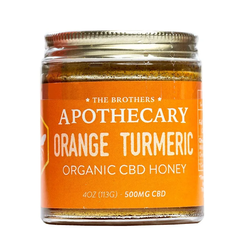The Brothers Apothecary, Orange Turmeric Organic CBD Honey, Full Spectrum, 4oz, 500mg CBD